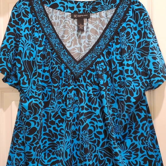 INC International Concepts Tops - Beautiful blue and black top